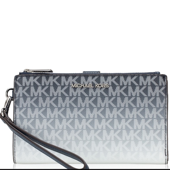 MICHAEL KORS Jet Set Large Ombré Signature Logo Wristlet Wallet - Picture 1 of 4
